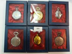 Six Reproduction Collectible Pocket Watches