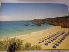 Unframed Painted Canvas of a Beach Scene