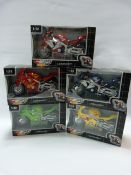 Five Die-cast Collectible Motorbikes