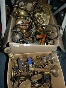 Assorted Brassware , Candle Sticks, Etc