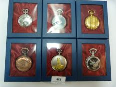 Six Reproduction Collectible Pocket Watches