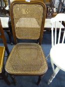 Walnut Framed Bedroom Chair with Bergere Seat and Back