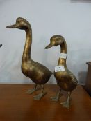 Two Brass Geese