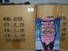 Two Boxes of Sound Lab Headphones