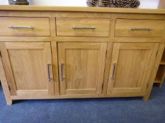 *Light Oak Sideboard With Chrome Handles