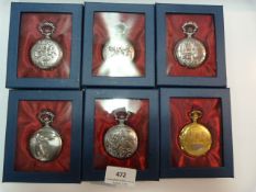 Six Reproduction Collectible Pocket Watches