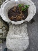 Cast Concrete Planter in the Form of a Boot