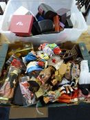 Box Containing Costume Dolls and a Box of Jewellery Boxes