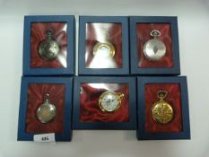 Six Reproduction Collectible Pocket Watches