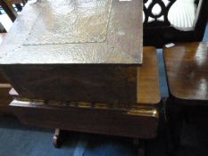 Copper Slipper Box and a Mahogany Occasional Table