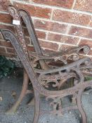 Two Sets of Cast Iron Bench Ends