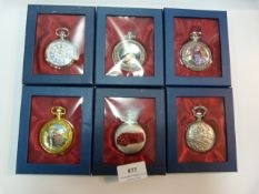 Six Reproduction Collectible Pocket Watches