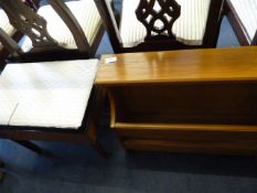 Teak Magazine Rack and a Sewing Box Containing Assorted Haberdashery