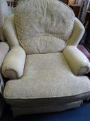 Cream and Floral Pattern Easy Chair
