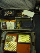 Two Suitcases and a Box Containing Assorted Hardback Books