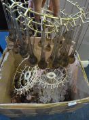 Five 1970's Brass and Acrylic Lamp Shades