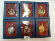 Six Reproduction Collectible Pocket Watches