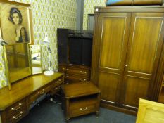 Stag Bedroom Suite Comprising of Wardrobe, Chest of Drawers, Dressing Table and Bedside Cabinet