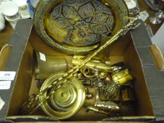 Box Containing Assorted Brassware