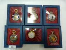 Six Reproduction Collectible Pocket Watches