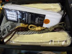 Basket Containing Curtain Tie Backs and Seven Vertical Line Kits