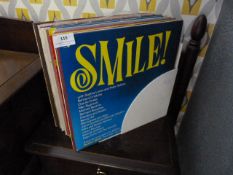 Collection of LP Records in 1970's Stand