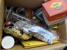 Box Containing Assorted Photographic Developing Equipment