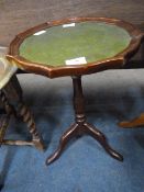 Mahogany Occasional Table with Inlet Leather Top
