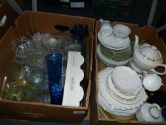 Two Boxes Containing China and Glassware