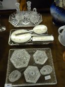 Three Cut Glass Dressing Table Sets