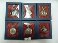 Six Reproduction Collectible Pocket Watches