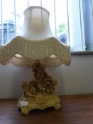 Cherub Lamp Base with Cream Shade