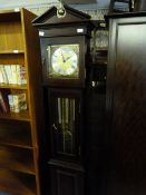 Reproduction Grandmother Clock in Mahogany Case with Roman Numeral Face