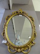 Gilt Framed Oval Mirror