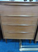 Teak Chest of Four Drawers on Four Tapered Legs