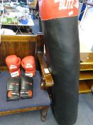 Boxing Bag and Two Pairs of Boxing Gloves