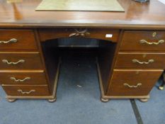 Pine Double Pedestal Desk