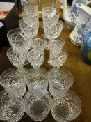 Collection of Cut Glass Wine Glasses, Goblets, Tumblers, Etc