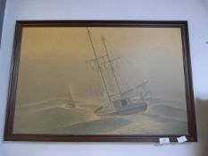 Framed Print of a Sailing Boat at Sea