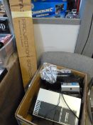 Projector Screen with Two Projector and a Collection of Fishing Rods