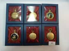 Six Reproduction Collectible Pocket Watches
