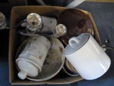 Box Containing Candelabra, Decorative Items, Bric-a-Brac, Etc