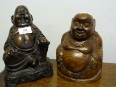 Carved Wood and Cast Buddha