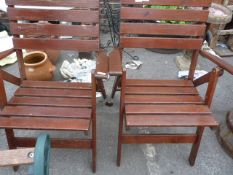 Pair of Soft Wood Folding Garden Chairs
