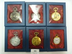 Six Reproduction Collectible Pocket Watches