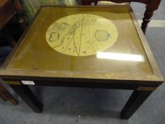 Brass Bound Mahogany Occasional Table