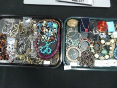 Two Trays of Assorted Costume Jewellery Including; Bracelets, Necklaces, Beads, Etc