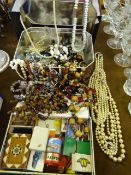 Three Boxes of Assorted Costume Jewellery, Matchbox Collections, Etc