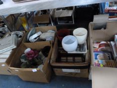 Five Mixed Boxes Containing Cookery Books, Reference Books, Decorative Vases, Bradford Exchange