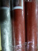 Three Rolls of Red and Three Rolls of Silver Wallpaper
